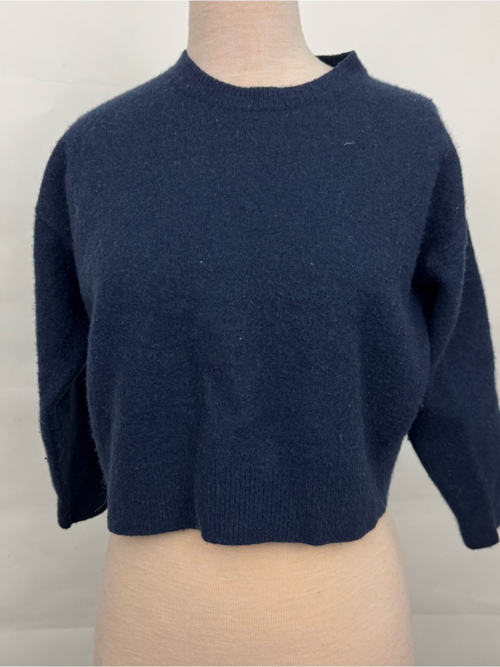 Athleta Apline Wool Cashmere Crewneck Sweater Navy Large